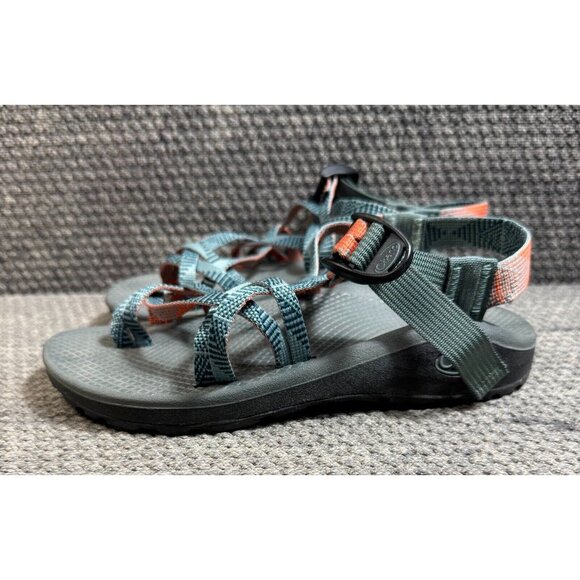 Chaco Womens 7 ZCloud X2 Rune Teal Slingback Toe-loop Hiking Sandals - J106056W - Picture 2 of 9